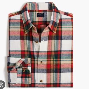 Crewcuts Factory Red and Green Tartan Plaid Flannel Button Down Shirt size 8
